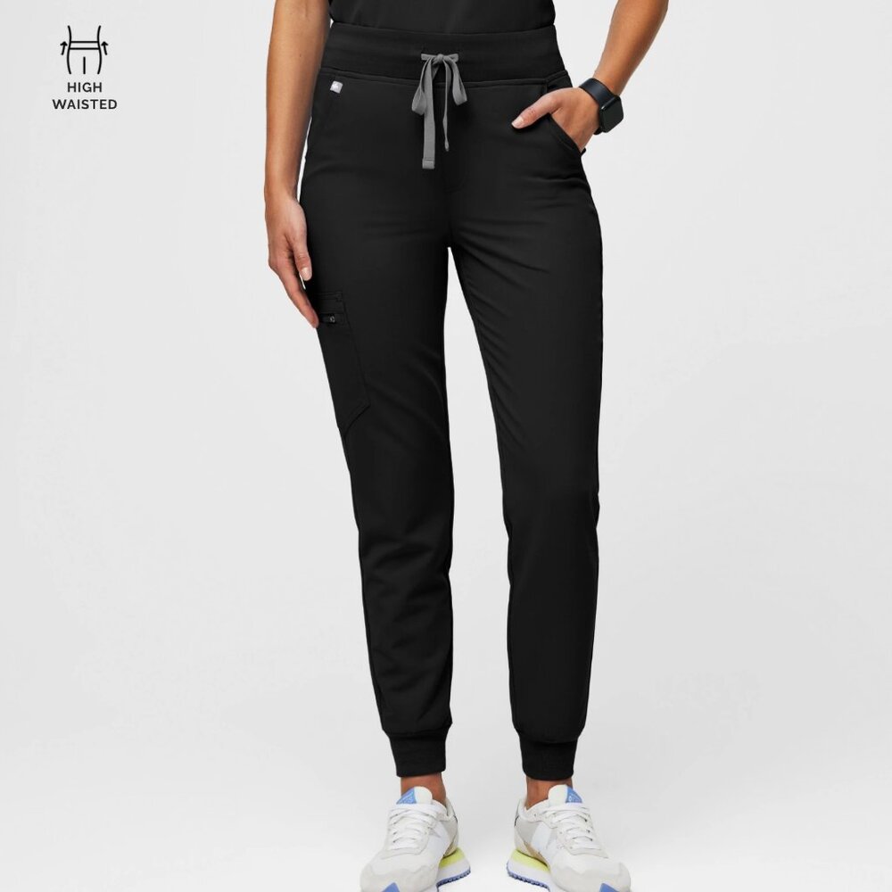 Figs Women's High-Waisted Black Jogger Pants
